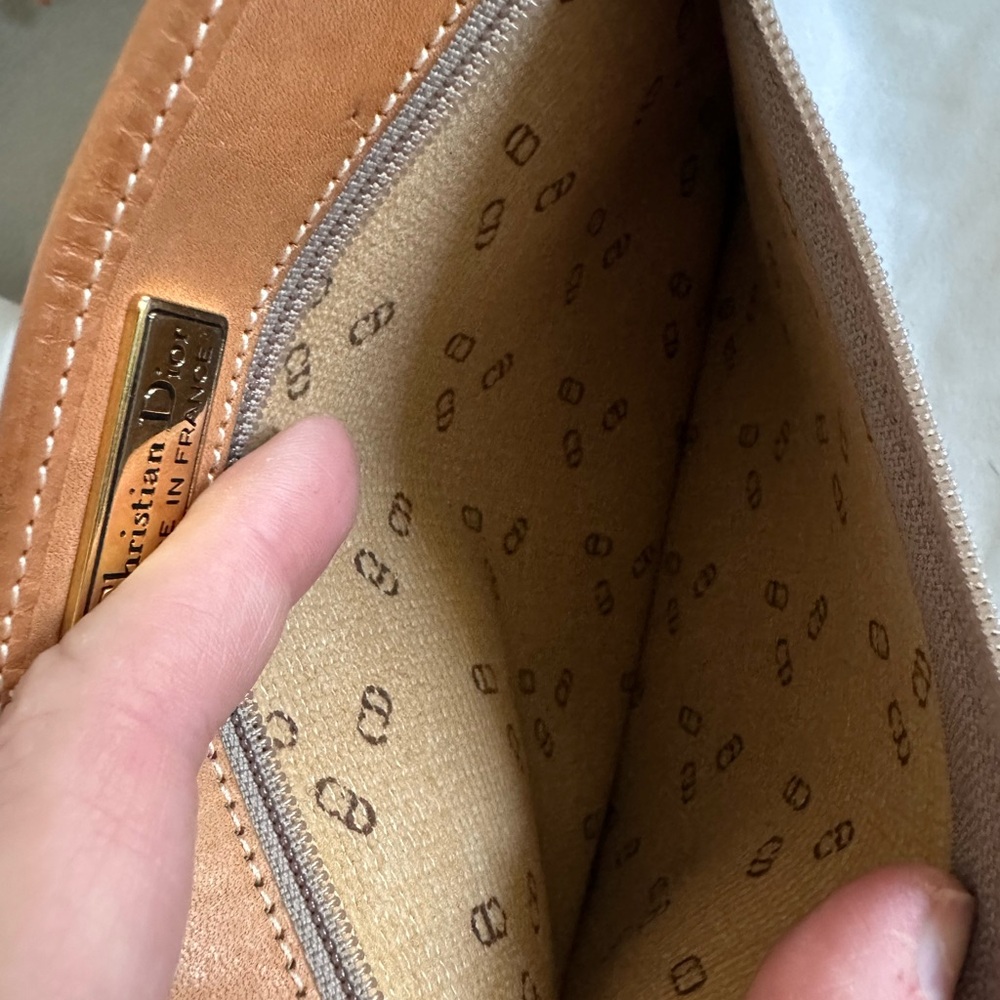 Dior Taupe Canvas Tote with Tan Leather Trim and Pouch - Picture 10 of 10